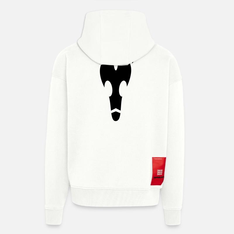 Alien Stier Schädel - Zip Hoodie - made by SPREAD - OFF WHITE