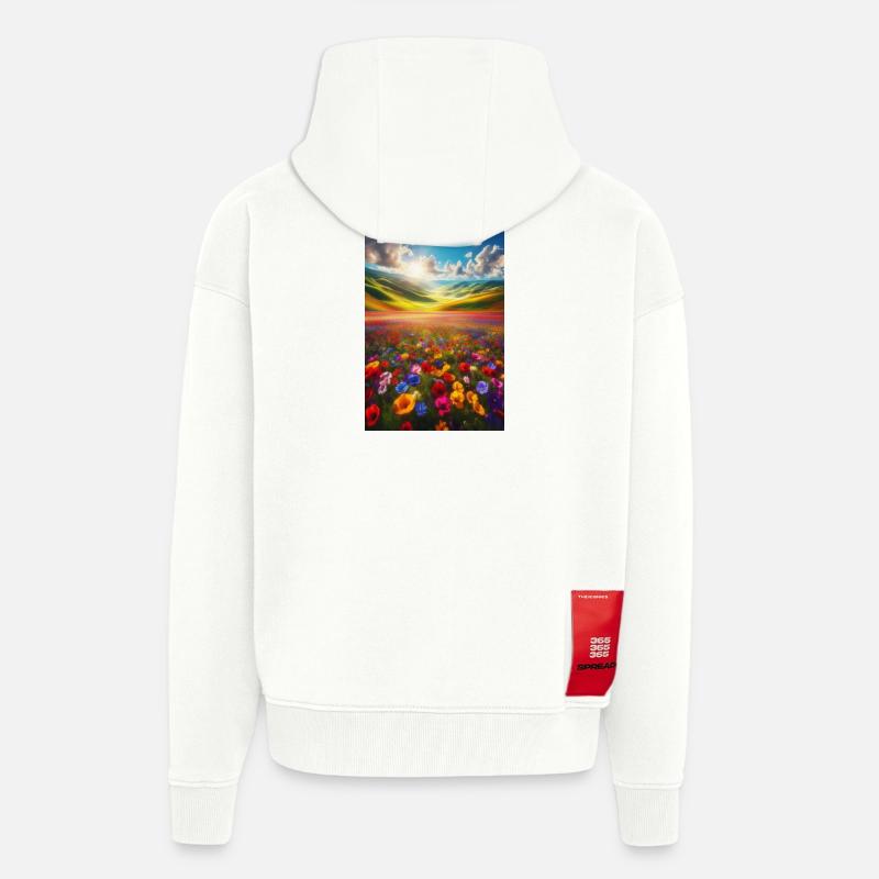 Rainbow meadow in sunlight - Zip Hoodie - made by SPREAD - OFF WHITE
