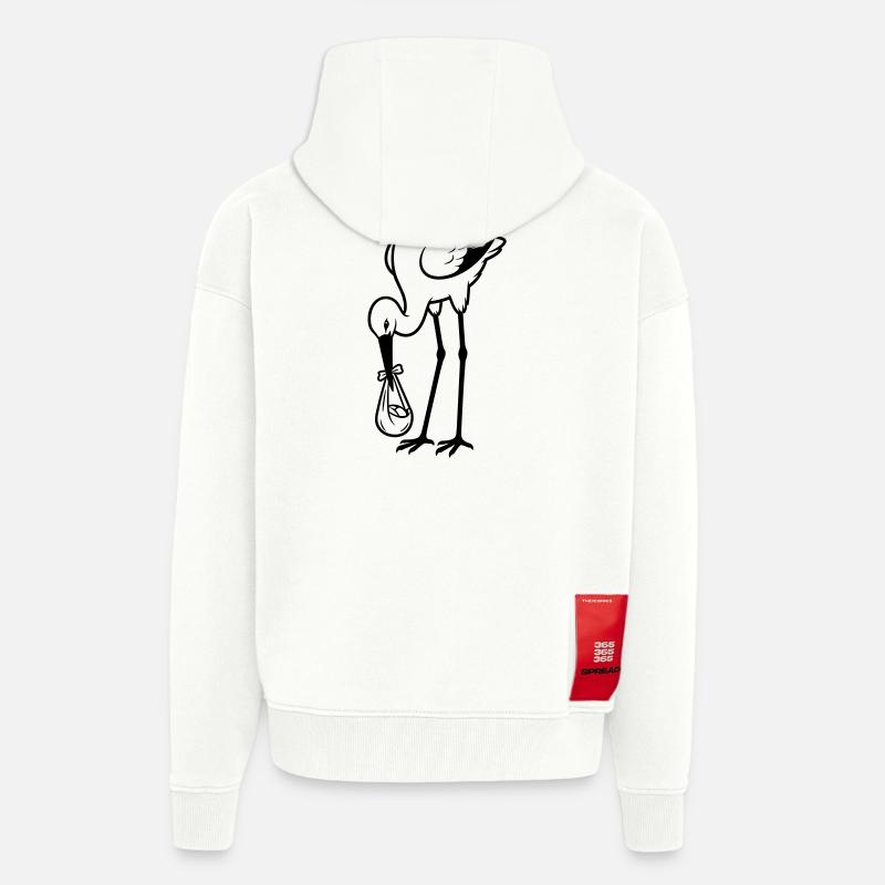 Bébé cigogne - Veste à capuche bio épaisse oversize fabriqué en UE - OFF WHITE