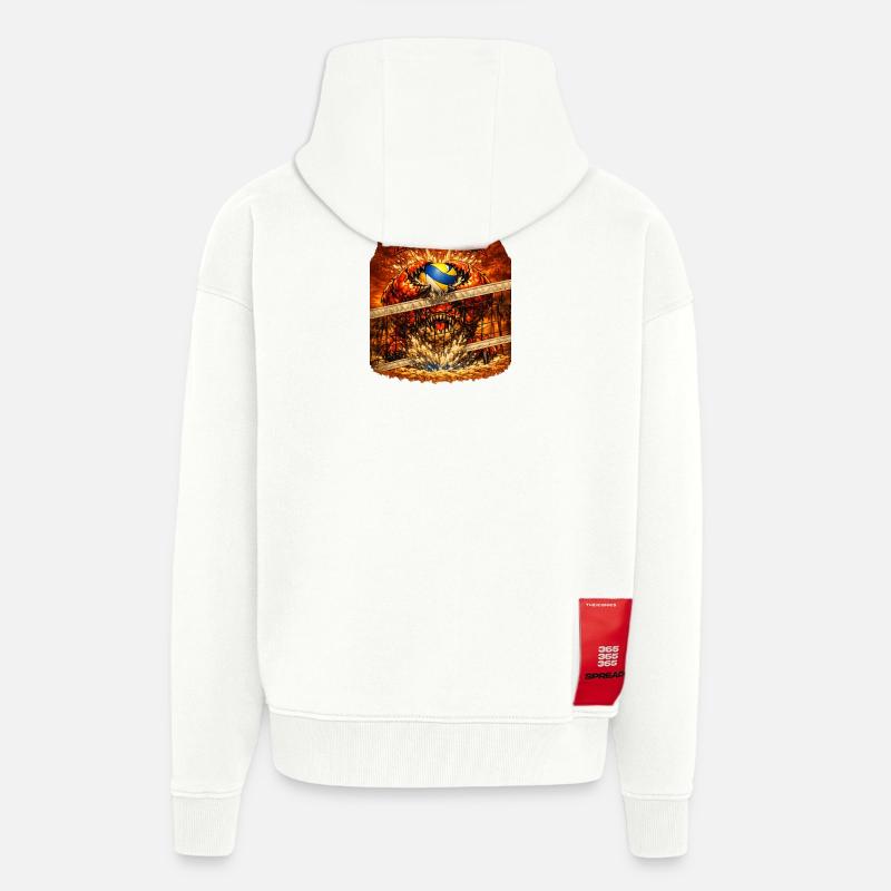 Bloc Sand Predator - Veste à capuche bio épaisse oversize fabriqué en UE - OFF WHITE