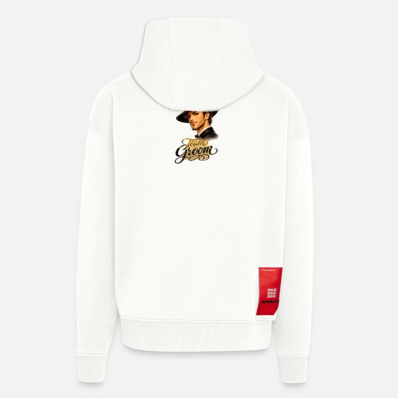 TeamGroom - Veste à capuche bio épaisse oversize fabriqué en UE - OFF WHITE