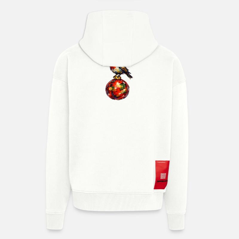 Vogel auf Weihnachtskugel - Zip Hoodie - made by SPREAD - OFF WHITE