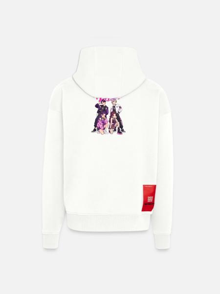 Kpop Is Life - Veste à capuche bio épaisse oversize fabriqué en UE - OFF WHITE
