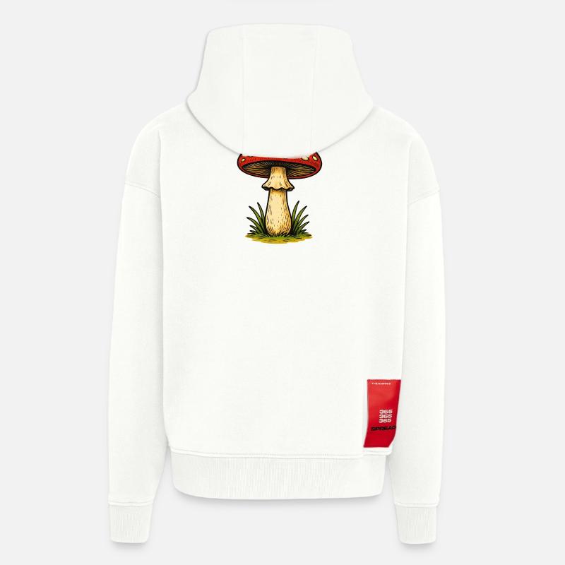 Red Toadstool Retro - Zip Hoodie - made by SPREAD - OFF WHITE