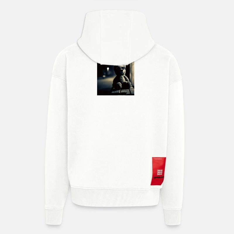 Teddy Noir - Zip Hoodie - made by SPREAD - OFF WHITE