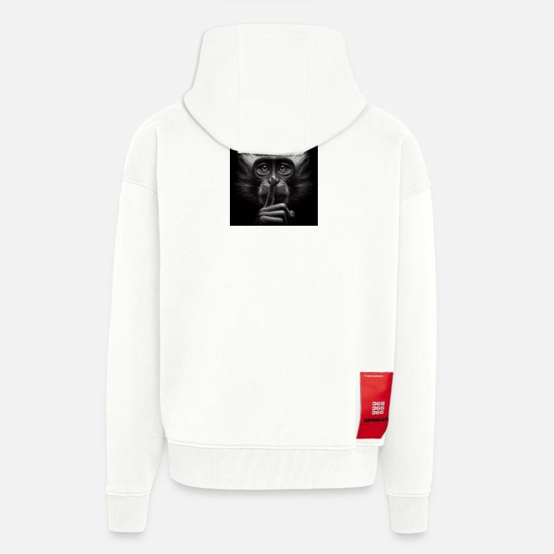 Ein schweigender Affe - Zip Hoodie - made by SPREAD - OFF WHITE