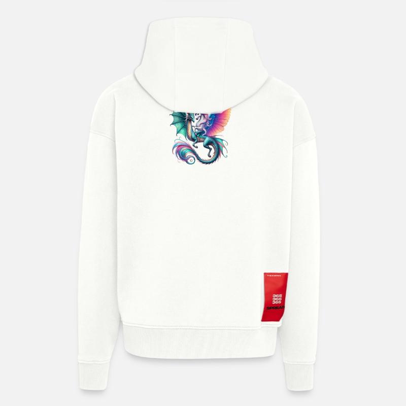 Regenbogen Drachen EInhorn Fusion - Zip Hoodie - made by SPREAD - OFF WHITE