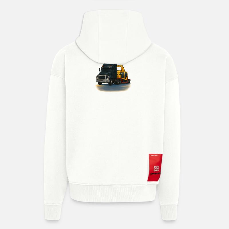 Abschleppwagen mit Kran Illustration - Zip Hoodie - made by SPREAD - OFF WHITE