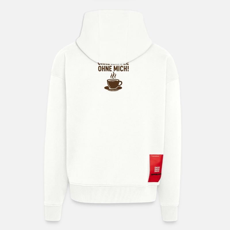 Sans CAFÉ, sans MOI ! - Veste à capuche bio épaisse oversize fabriqué en UE - OFF WHITE