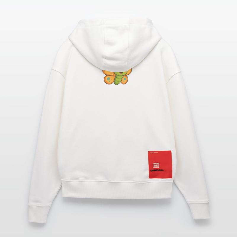 Conception de dessin animé papillon Veste à capuche bio épaisse oversize fabriqué en UE