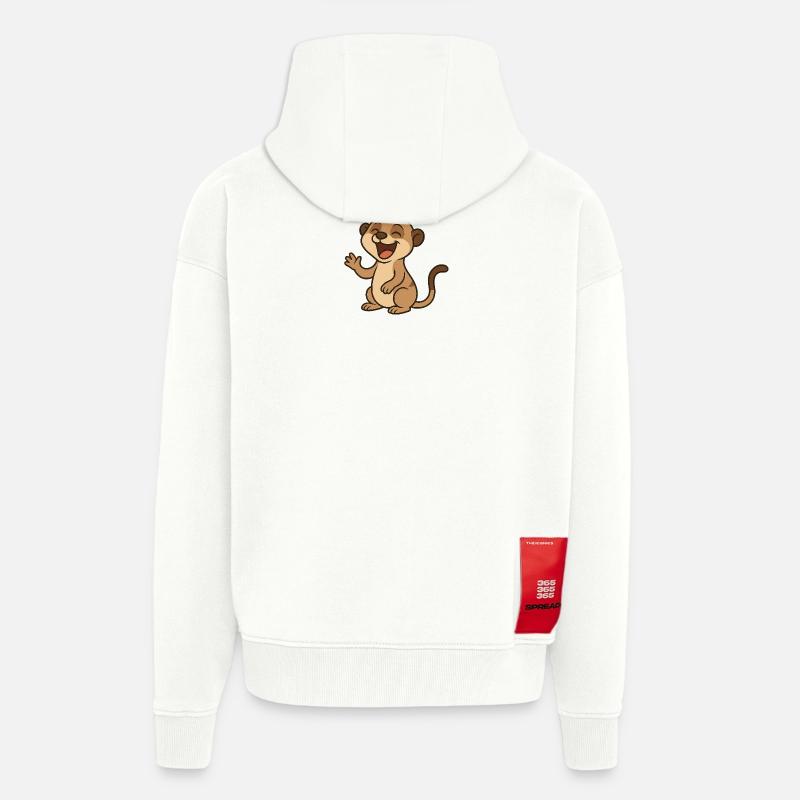 lachendes_Erdmaennchen - Veste à capuche bio épaisse oversize fabriqué en UE - OFF WHITE