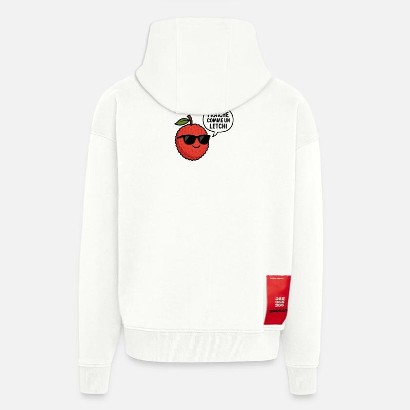 fraiche comme un letchi - Veste à capuche bio épaisse oversize fabriqué en UE - OFF WHITE