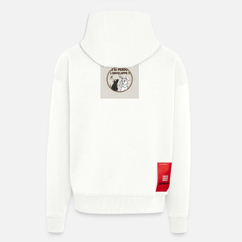 J'ai perdu l'enveloppe - Veste à capuche bio épaisse oversize fabriqué en UE - OFF WHITE