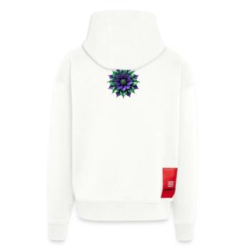 Purpur Grüne Blüte - Zip Hoodie - made by SPREAD - OFF WHITE - Hinten
