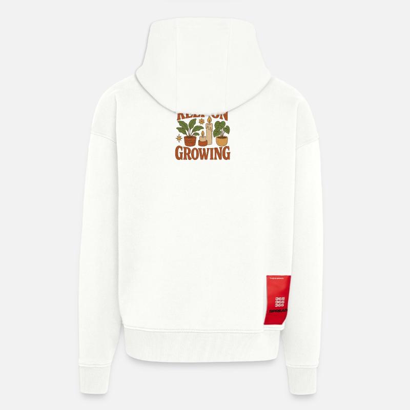 Keep_on_Growing - Veste à capuche bio épaisse oversize fabriqué en UE - OFF WHITE