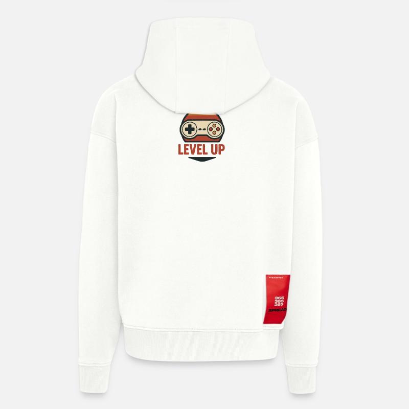 Level Up Retro Controller Grafik - Zip Hoodie - made by SPREAD - OFF WHITE