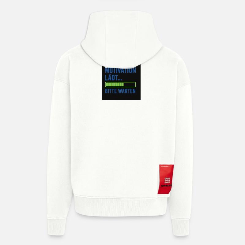 Motivation loads... Please wait - Zip Hoodie - made by SPREAD - OFF WHITE
