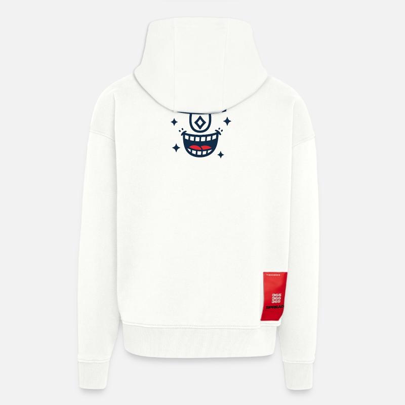 DEEPS DIAMONDS - Veste à capuche bio épaisse oversize fabriqué en UE - OFF WHITE