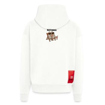 Ambiance de chat paresseux - Veste à capuche bio épaisse oversize fabriqué en UE - OFF WHITE - Dos