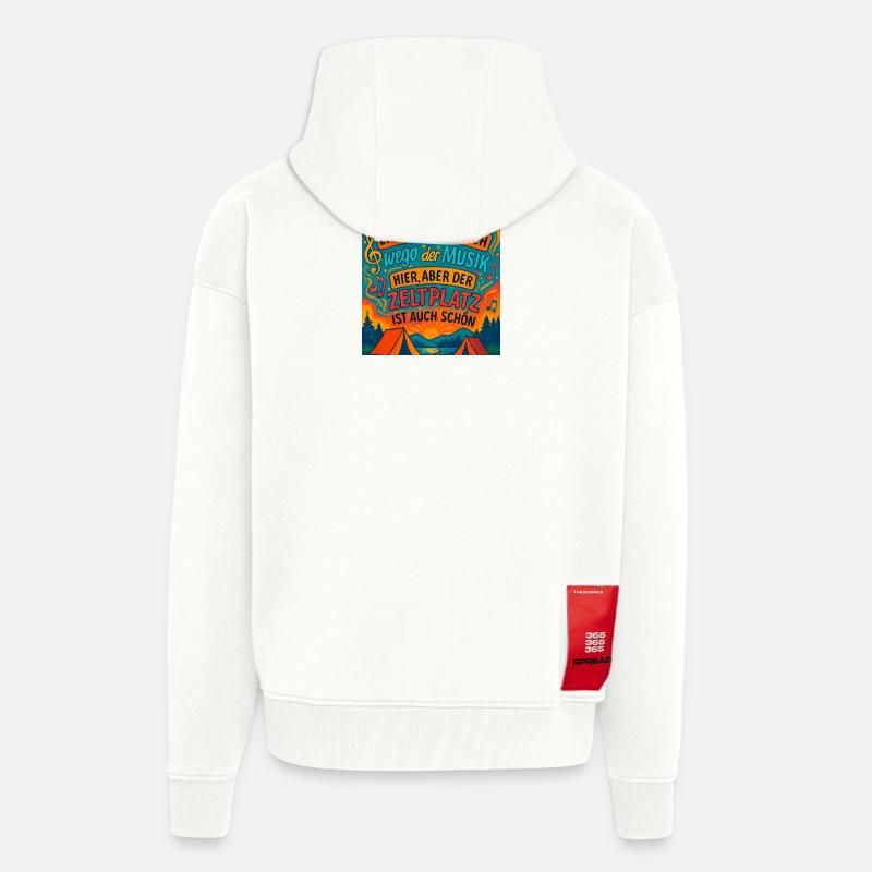 Mélodie du Temps d’Arrêt du Campement - Veste à capuche bio épaisse oversize fabriqué en UE - OFF WHITE