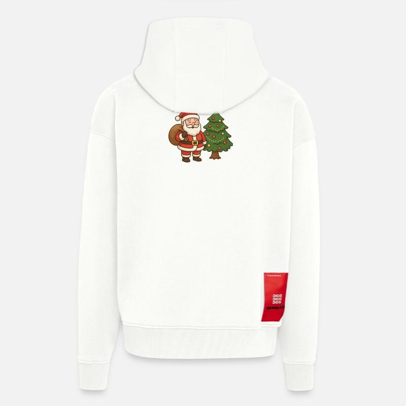 Weihnachtsmann mit Tannenbaum Illustration - Zip Hoodie - made by SPREAD - OFF WHITE
