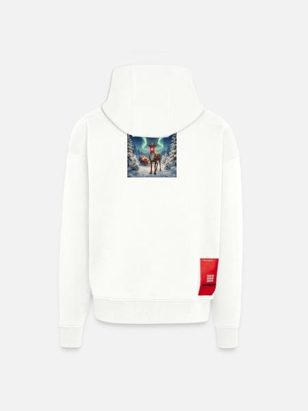 Rudolph in the Polar Forest - Zip Hoodie - made by SPREAD - OFF WHITE