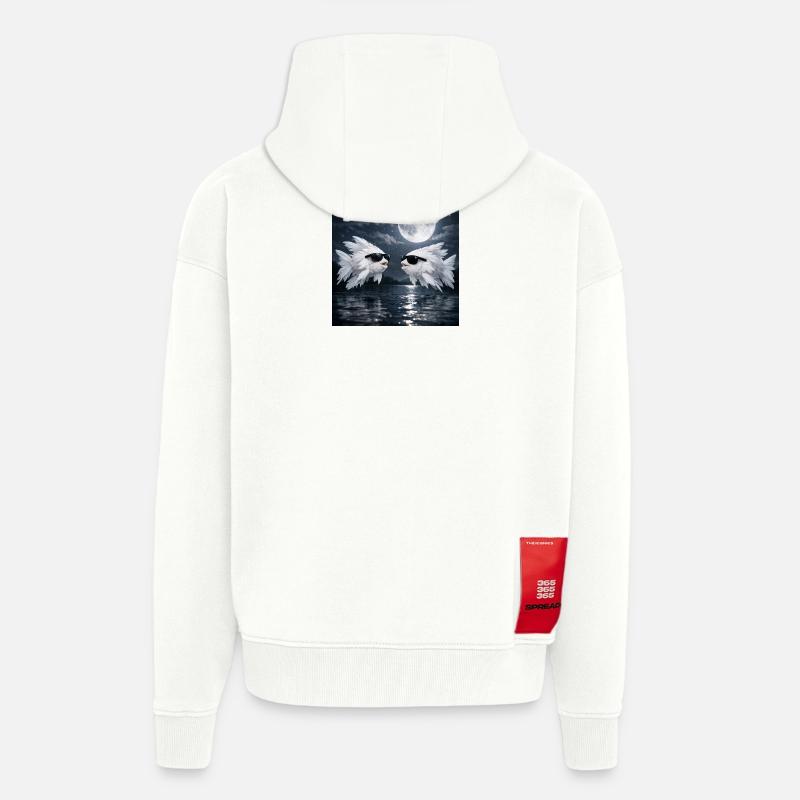 Poisson Plume - Veste à capuche bio épaisse oversize fabriqué en UE - OFF WHITE