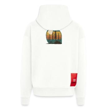 Waldsonne Radfahrer Retro-Landschaft geschenkidee  - Zip Hoodie - made by SPREAD - OFF WHITE - Hinten