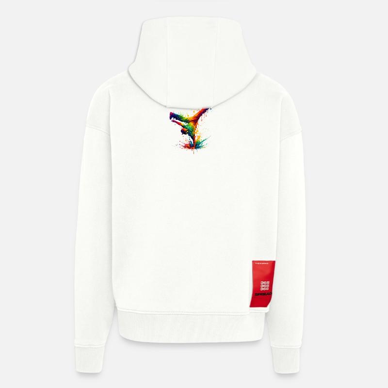 Hand Splashed Rainbow Dance - Zip Hoodie - made by SPREAD - OFF WHITE