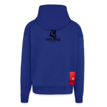 Papa Poule – Papa Protecteur - Veste à capuche bio épaisse oversize fabriqué en UE - Iconic Blue - Dos