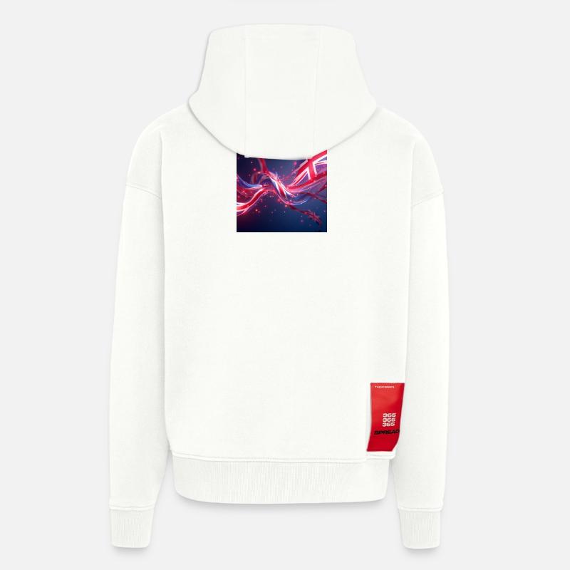 drapeaux_GB2 - Veste à capuche bio épaisse oversize fabriqué en UE - OFF WHITE