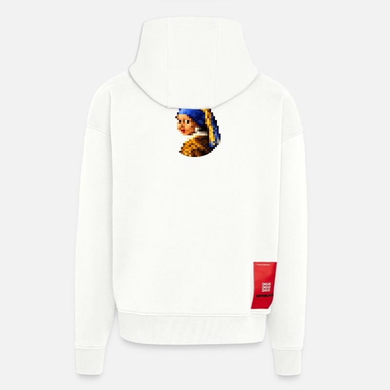 Das Mädchen mit dem pixeligen Perlenohrring - Zip Hoodie - made by SPREAD - OFF WHITE