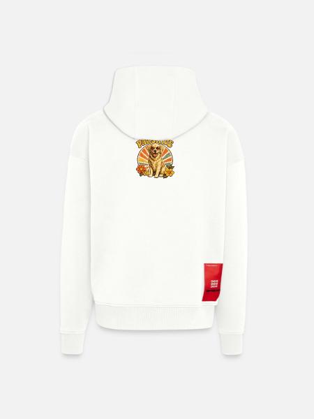Stay Pawsitive Dog Retro Vibe - Zip Hoodie - made by SPREAD - OFF WHITE