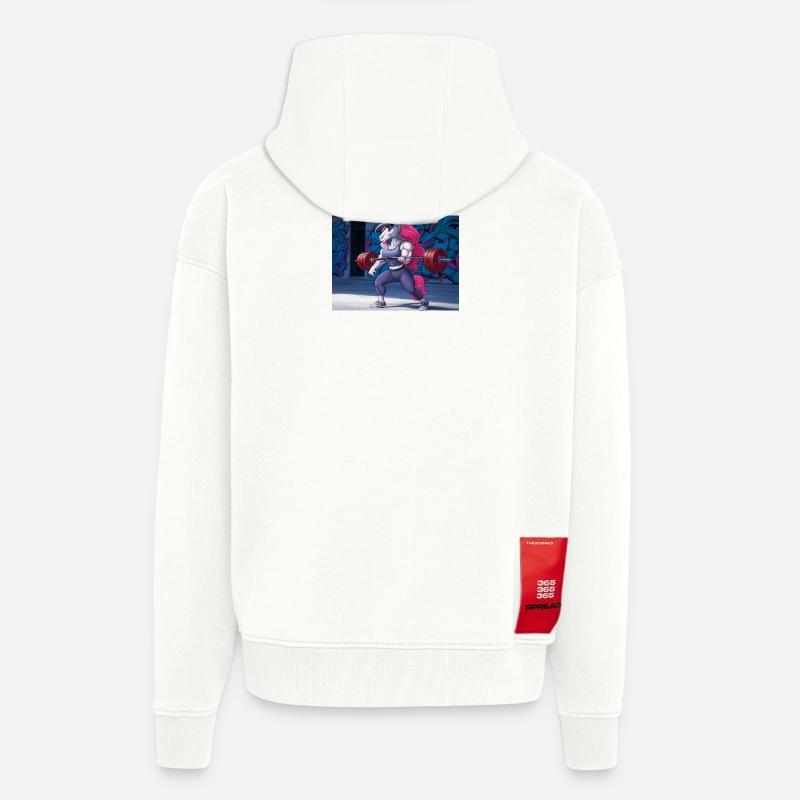 Kraftvolles Einhorn-Training - Zip Hoodie - made by SPREAD - OFF WHITE