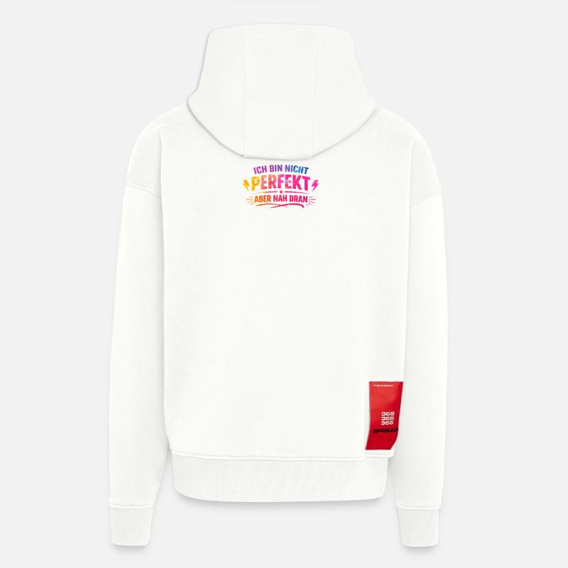Ich bin nicht perfekt nah dran - Zip Hoodie - made by SPREAD - OFF WHITE