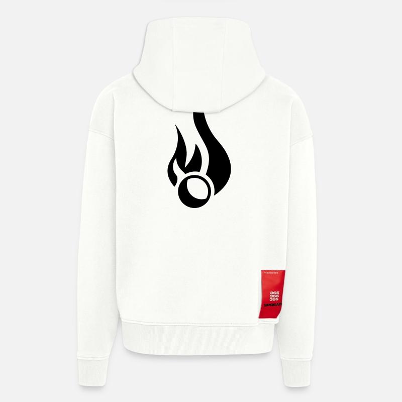 Boule enflammée - Veste à capuche bio épaisse oversize fabriqué en UE - OFF WHITE