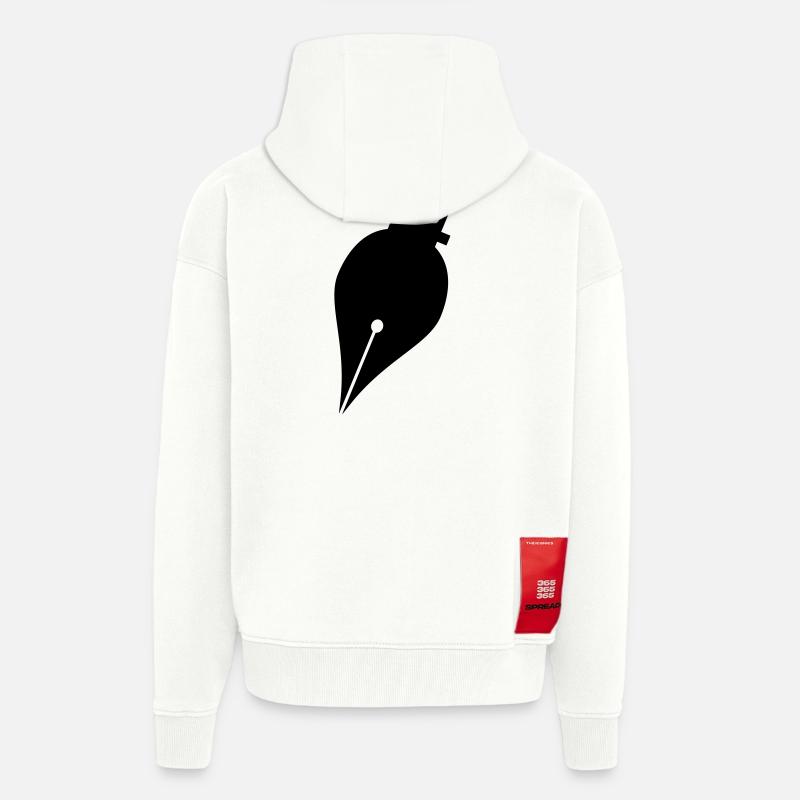 Schreibstift oder Tintenstift-Logo für Schreiber - Zip Hoodie - made by SPREAD - OFF WHITE