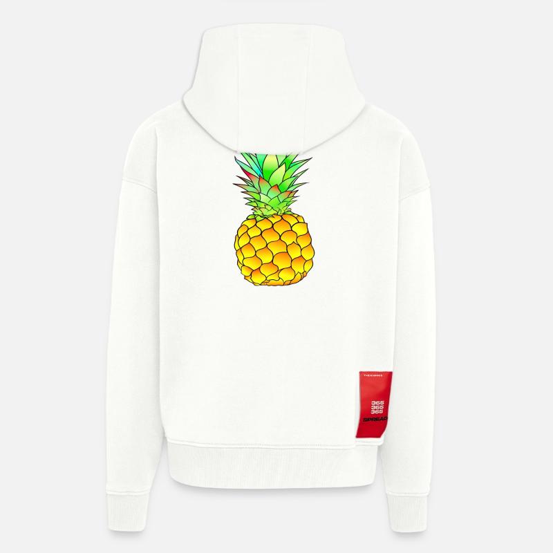Ananas - Veste à capuche bio épaisse oversize fabriqué en UE - OFF WHITE