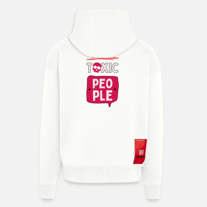 Avoid toxic people - skull - Zip Hoodie - made by SPREAD - OFF WHITE