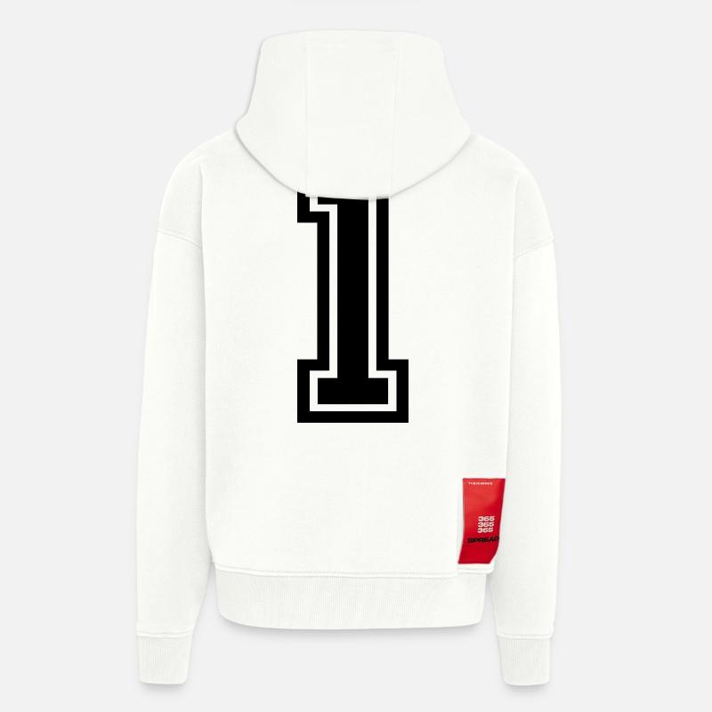 Numéro un - Veste à capuche bio épaisse oversize fabriqué en UE - OFF WHITE