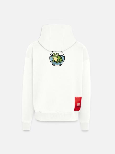 Frog in a Bowl - Zip Hoodie - made by SPREAD - OFF WHITE