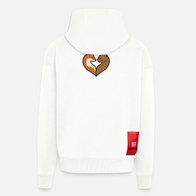 Forme de cœur d’animal - Veste à capuche bio épaisse oversize fabriqué en UE - OFF WHITE