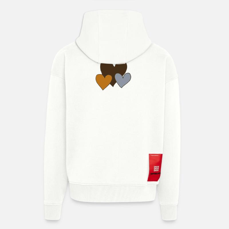 herzen dreierpack - Zip Hoodie - made by SPREAD - OFF WHITE