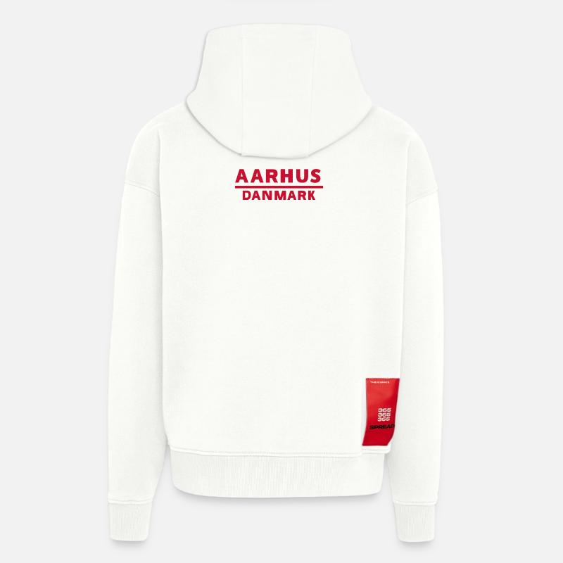 Aarhus Dänemark Text Logo in Rot - Zip Hoodie - made by SPREAD - OFF WHITE