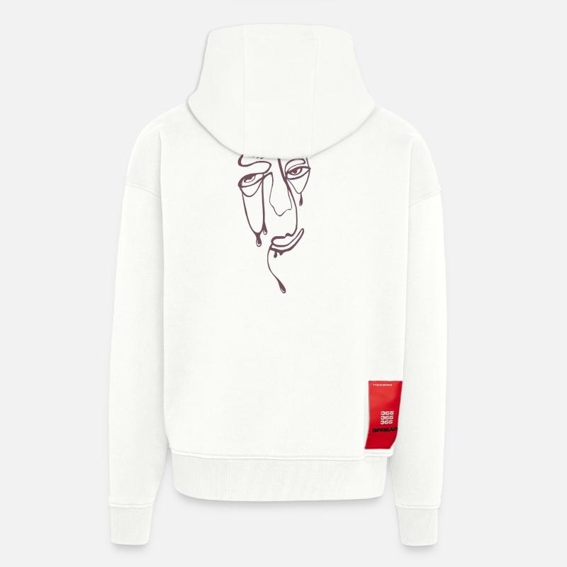 Tear Lines Portrait - Zip Hoodie - made by SPREAD - OFF WHITE