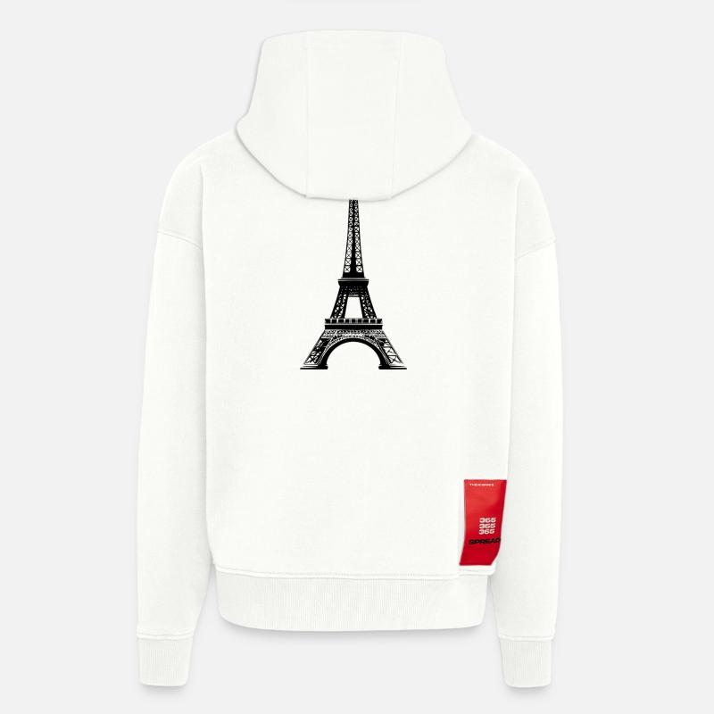 Tour Eiffel - Veste à capuche bio épaisse oversize fabriqué en UE - OFF WHITE