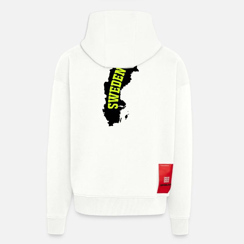 Lettrage néon suédois - Veste à capuche bio épaisse oversize fabriqué en UE - OFF WHITE