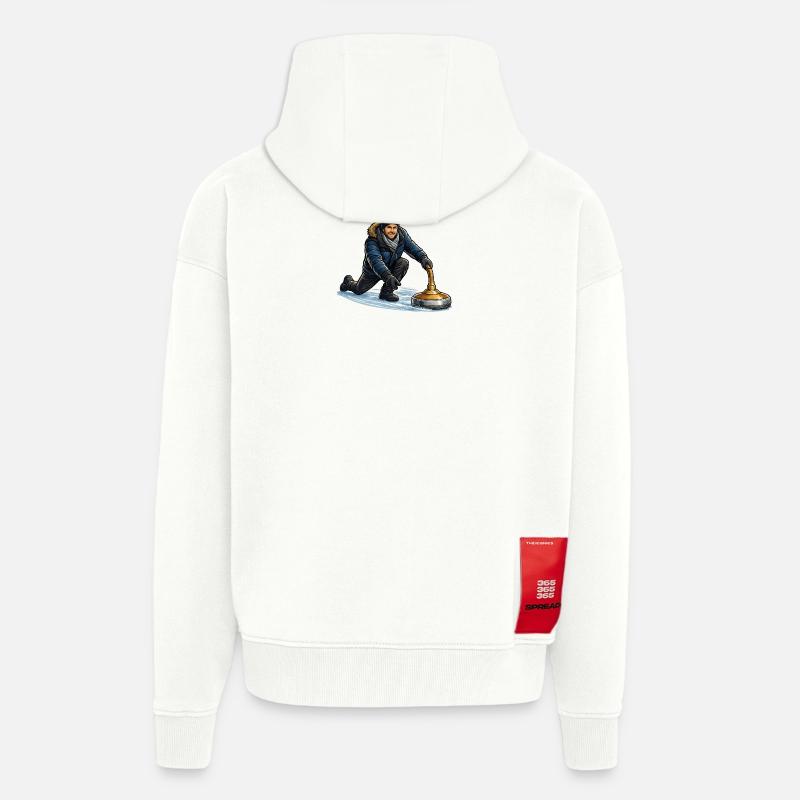 Puissance du curling d’hiver - Veste à capuche bio épaisse oversize fabriqué en UE - OFF WHITE