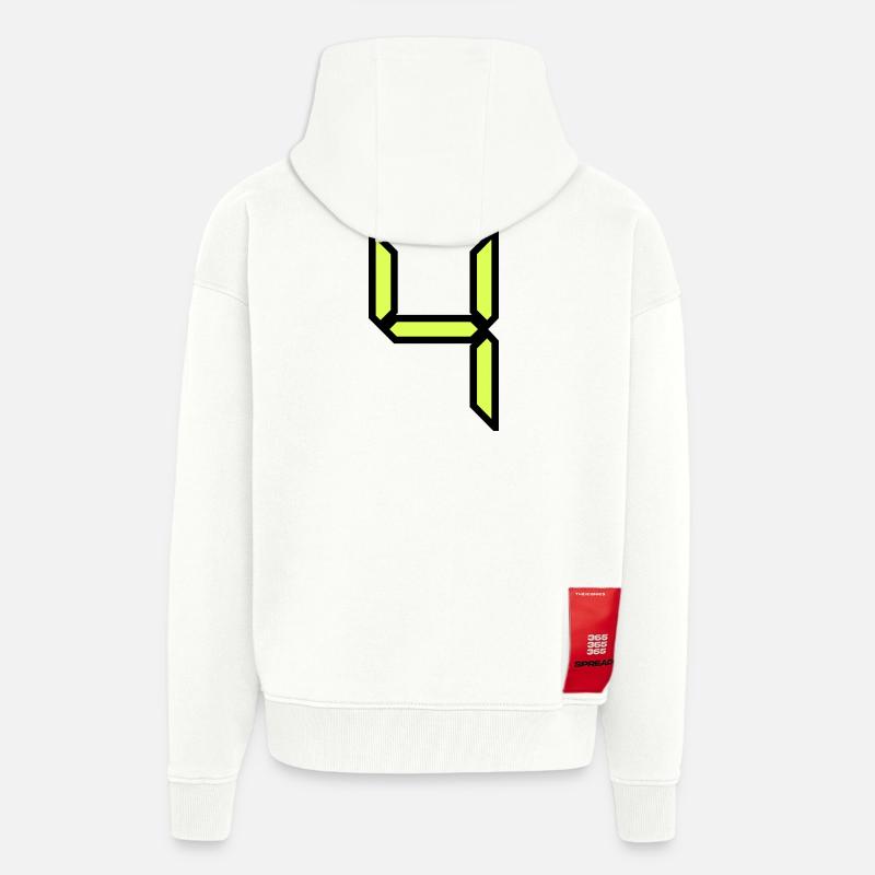 4 ANS,4e ANNIVERSAIRE,ANNIVERSAIRE 4 ANS - Veste à capuche bio épaisse oversize fabriqué en UE - OFF WHITE