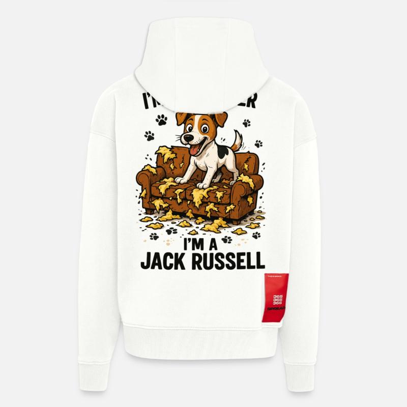 Jack Russell Terrier witzig hyperaktiv Geschenk - Zip Hoodie - made by SPREAD - OFF WHITE